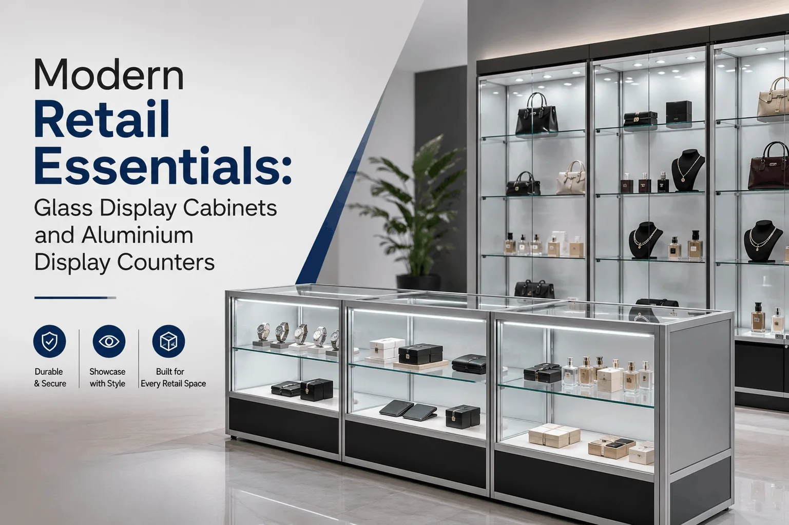 Modern Retail Essentials: Glass Display Cabinets and Aluminium Display Counters