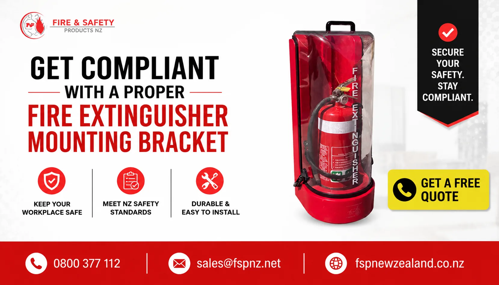 Get Compliant with a Proper Fire Extinguisher Mounting Bracket