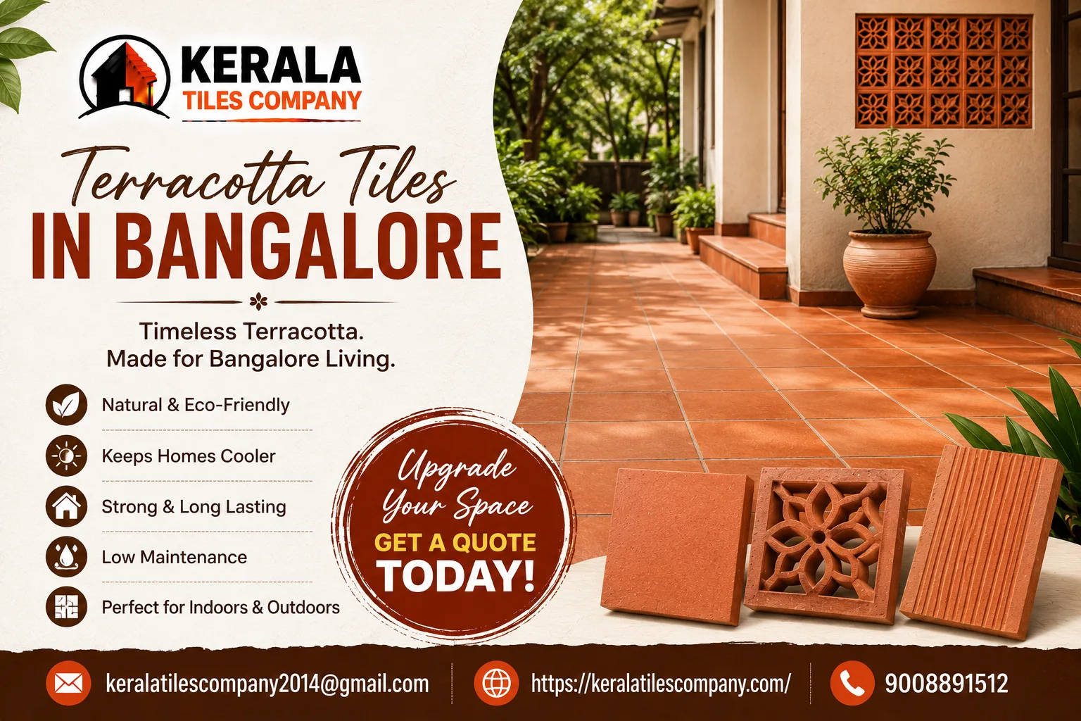 Terracotta Tiles in Bangalore: Bringing Natural Beauty to Modern Spaces