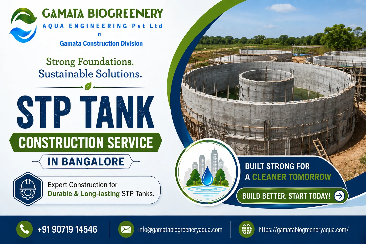 How STP Tank Construction Service in Bangalore Supports Better Wastewater Management