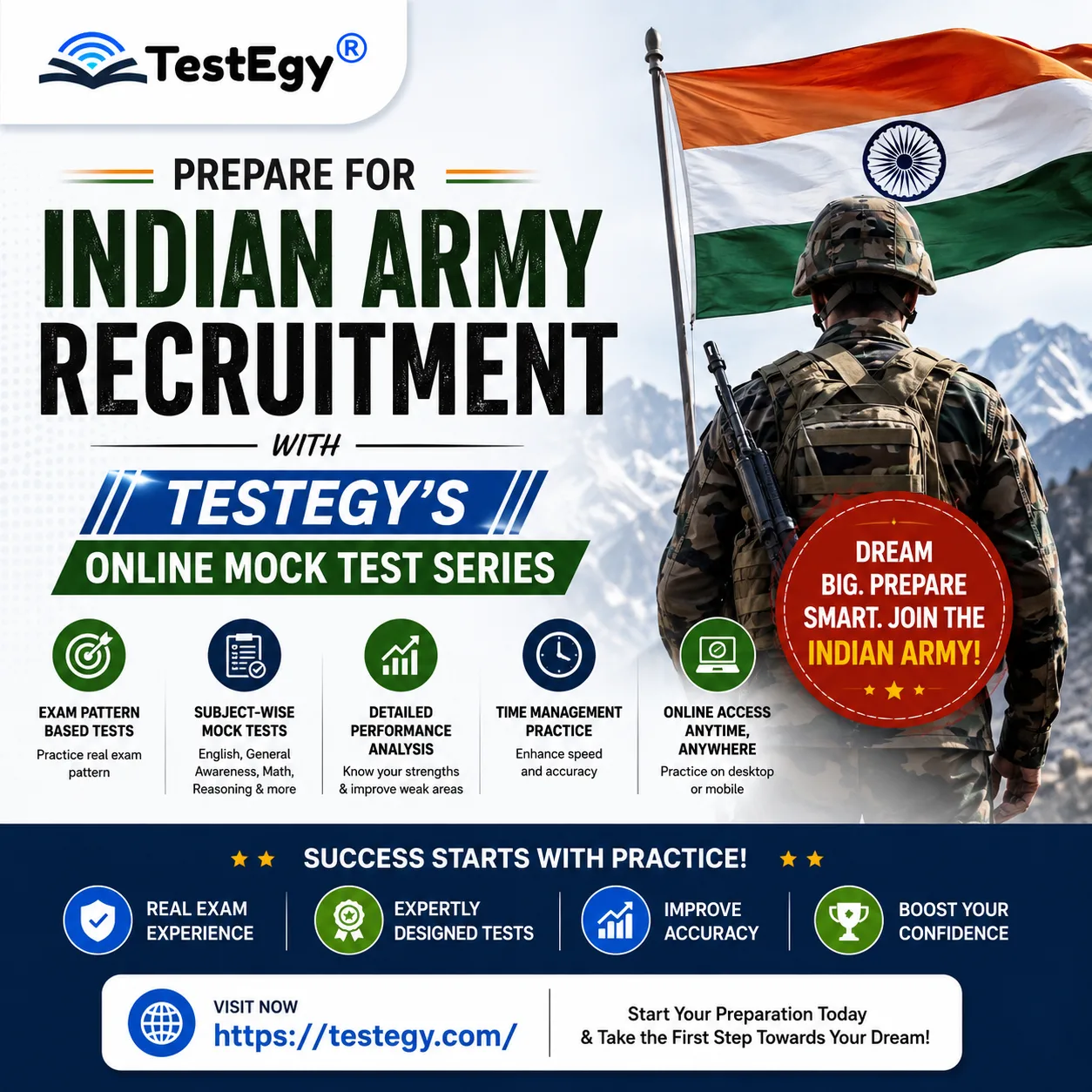 Prepare for Indian Army Recruitment with TestEgy's Online Mock Test Series