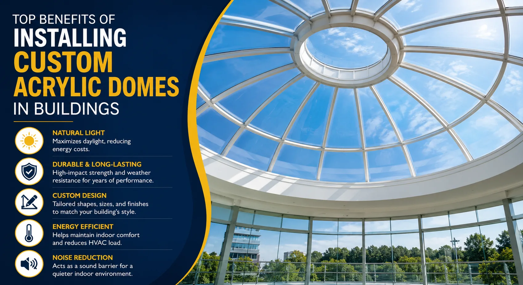 Top Benefits of Installing Custom Acrylic Domes in Buildings