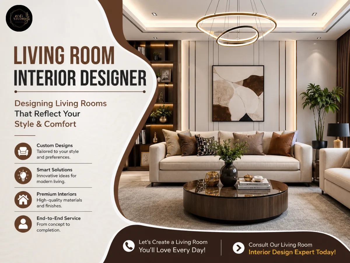 Custom Living Room Designer Solutions – Har Ghar Ke Liye Perfect Living Room Designer.