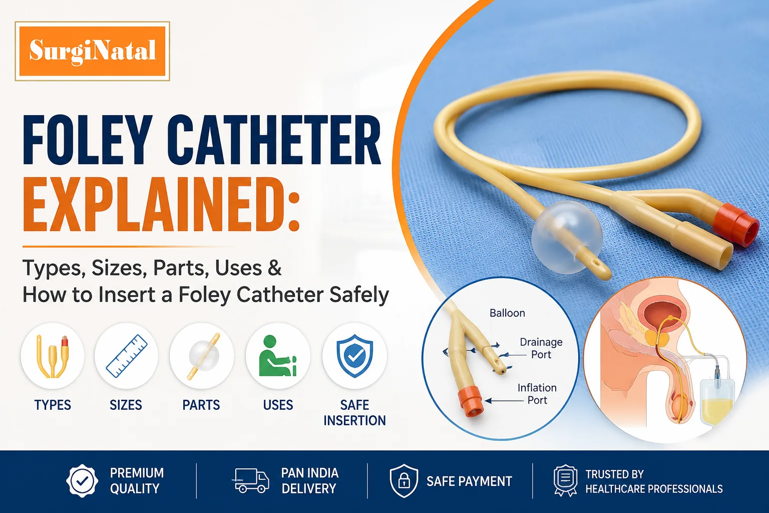 Foley Catheter Explained: Types, Sizes, Parts, Uses & How to Insert a Foley Catheter Safely
