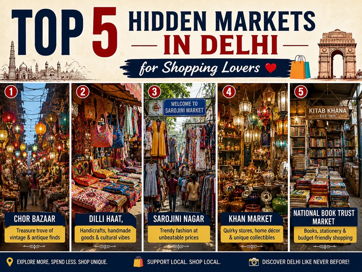 Top 5 Hidden Markets in Delhi for Shopping Lovers