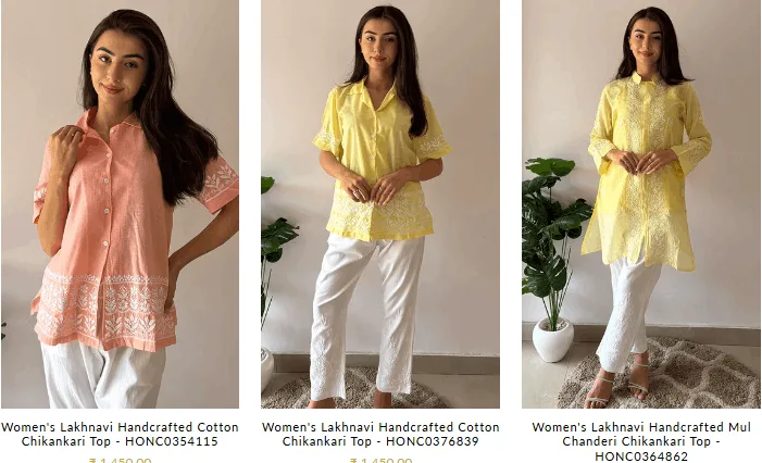 Lucknowi Chikankari Kurti for Women | Nazrana Chikan