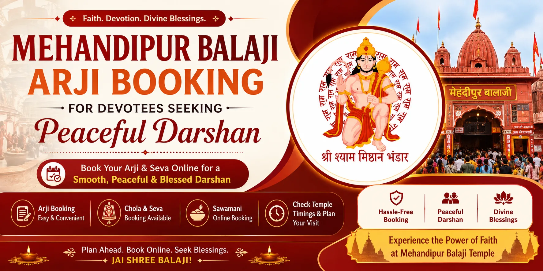 Mehandipur Balaji Arji Booking for Devotees Seeking Peaceful Darshan