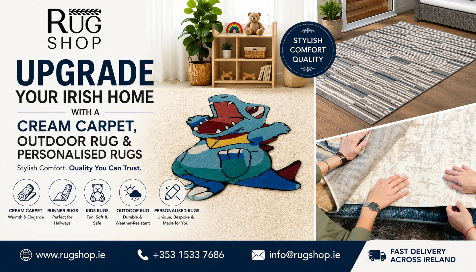 Upgrade Your Irish Home with a Cream Carpet, Outdoor Rug & Personalised Rugs