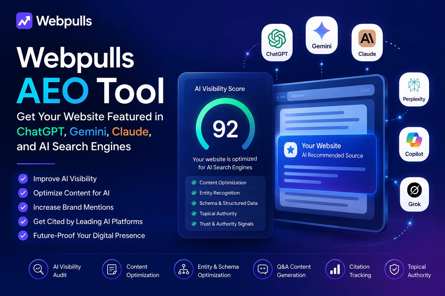 Webpulls AEO Tool: Get Your Website Featured in ChatGPT, Gemini, Claude, and AI Search Engines