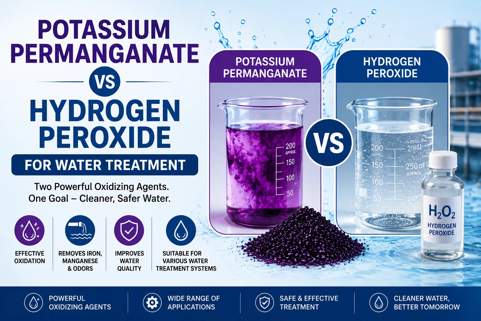 Potassium Permanganate vs Hydrogen Peroxide for Water Treatment: Which One Should You Choose?