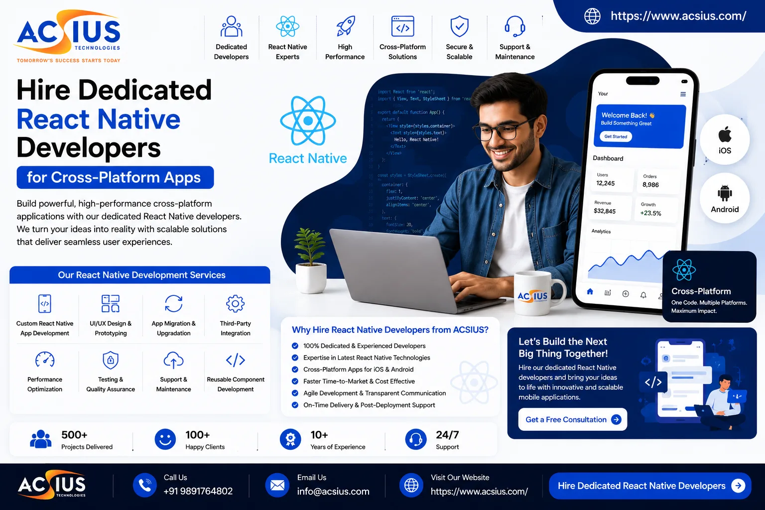 Hire Dedicated React Native Developers for Cross-Platform Apps