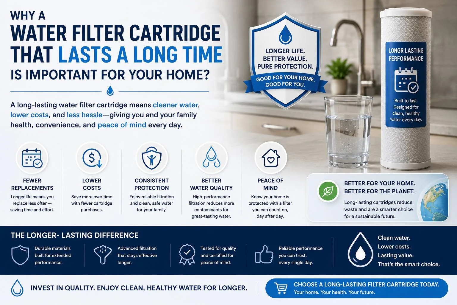 Why a water filter cartridge that lasts a long time is important for your home?