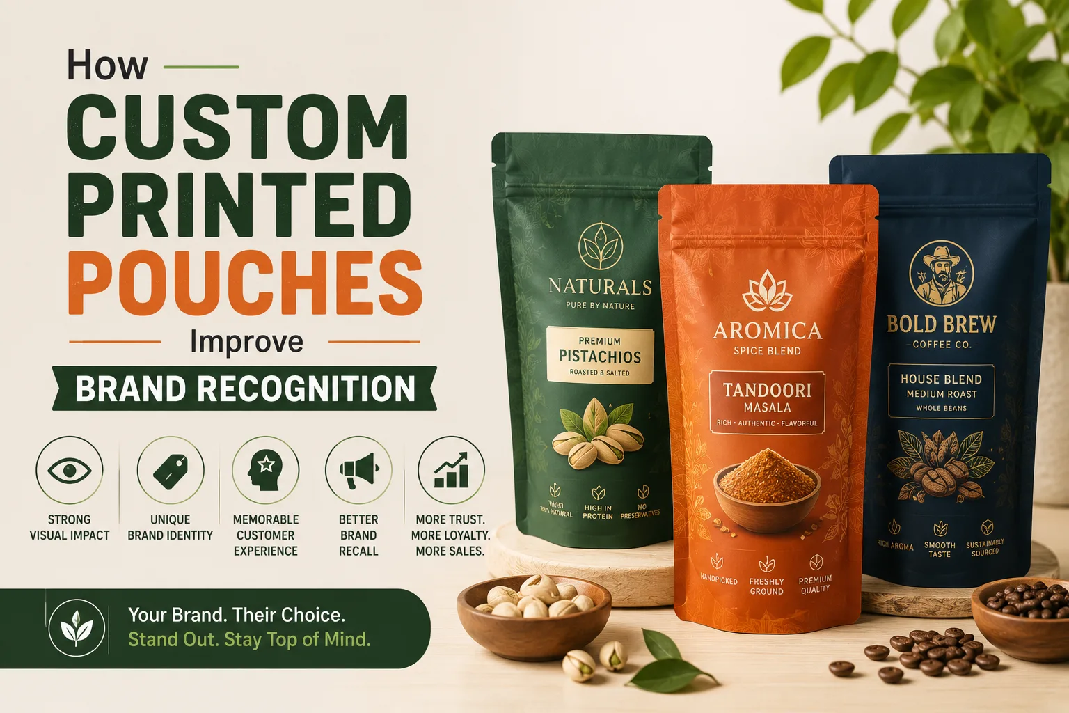 How Custom Printed Pouches Improve Brand Recognition