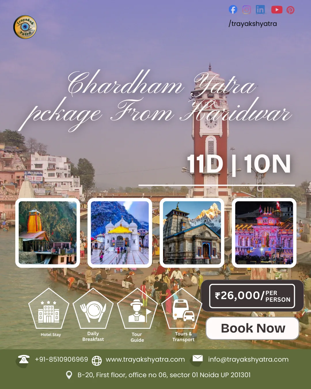 10 Days Chardham Yatra Package from Haridwar (2026): A Complete Pilgrimage to Yamunotri, Gangotri, Kedarnath and Badrinath