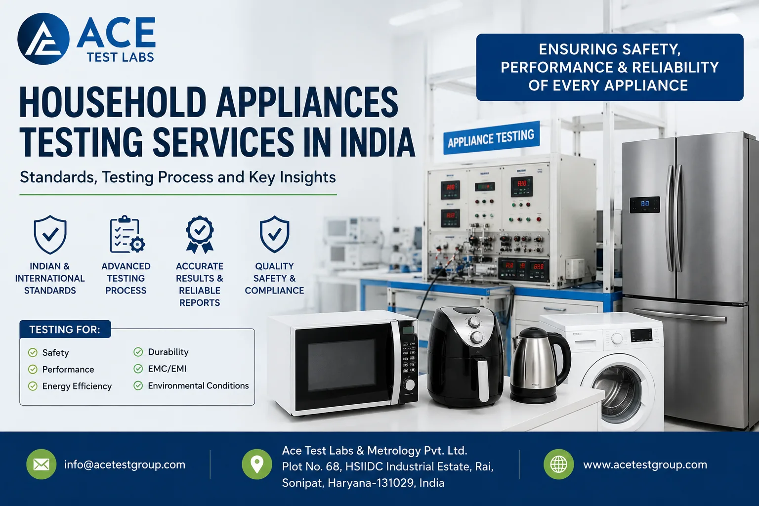 Household Appliances Testing Services in India – Standards, Testing Process and Key