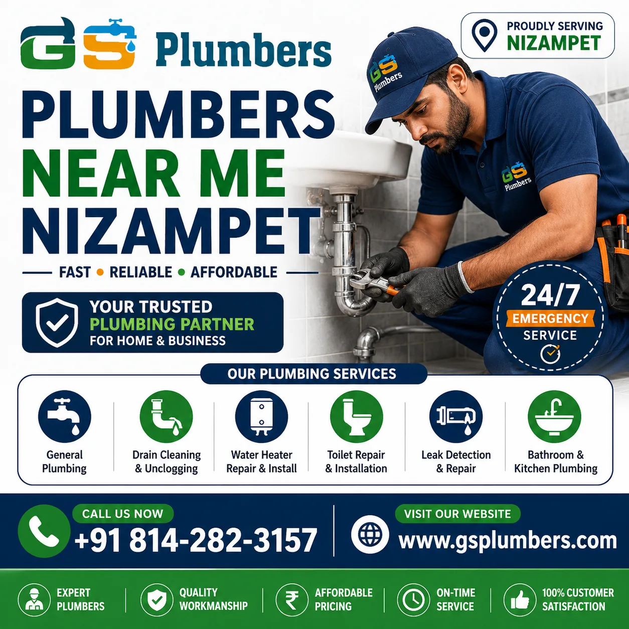 Plumbers Near Me Nizampet | GS Plumbers Hyderabad