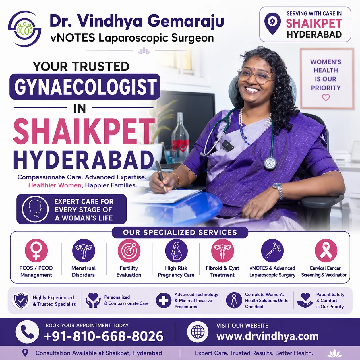 Best Gynaecologist in Shaikpet Hyderabad | Dr Vindhya Gemaraju