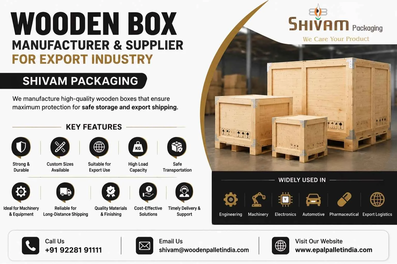 Premium Wooden Box Packaging Solutions for Industrial and Export Applications
