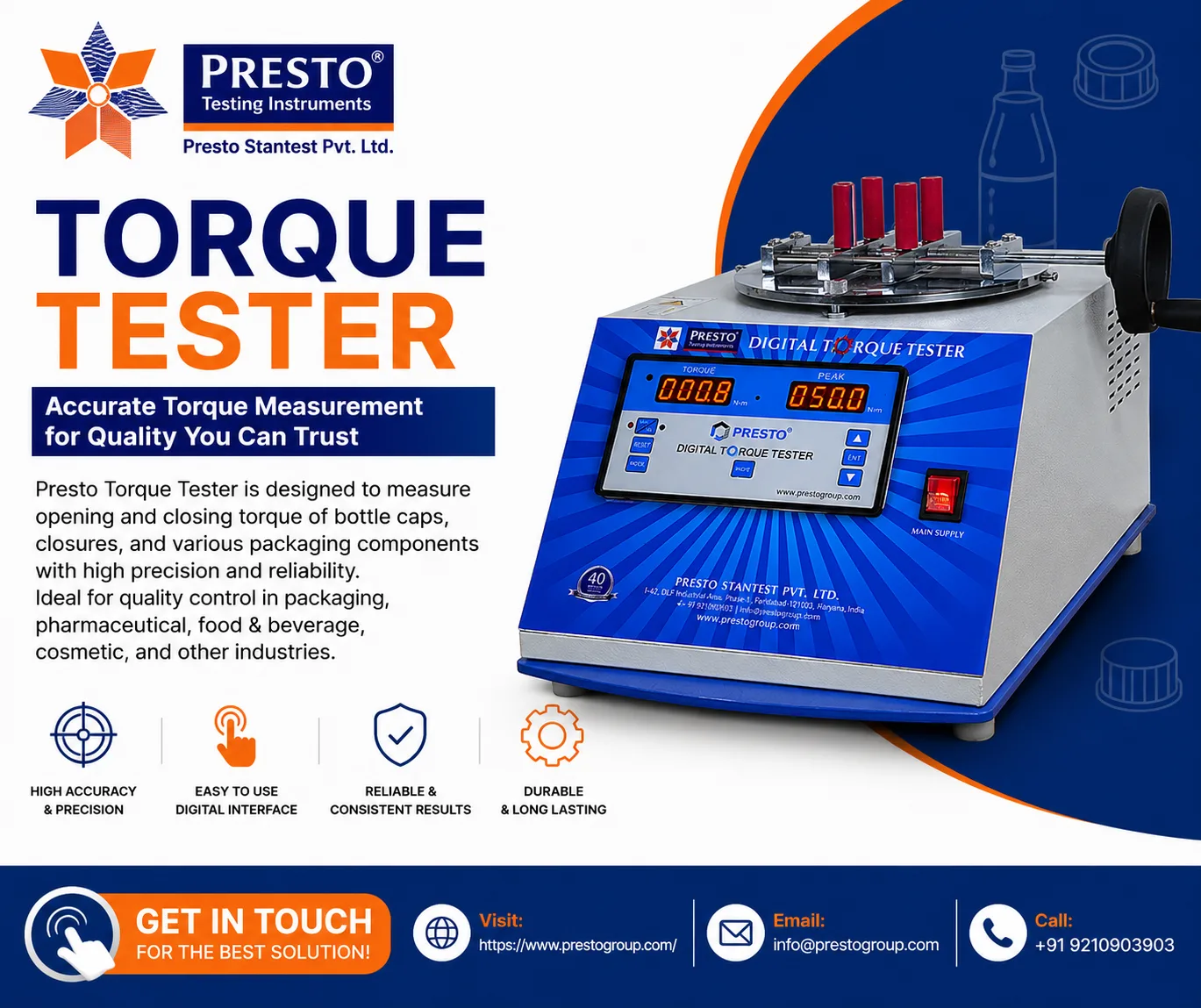 Torque Testing Machine for Reliable Bottle Cap Seal Evaluation
