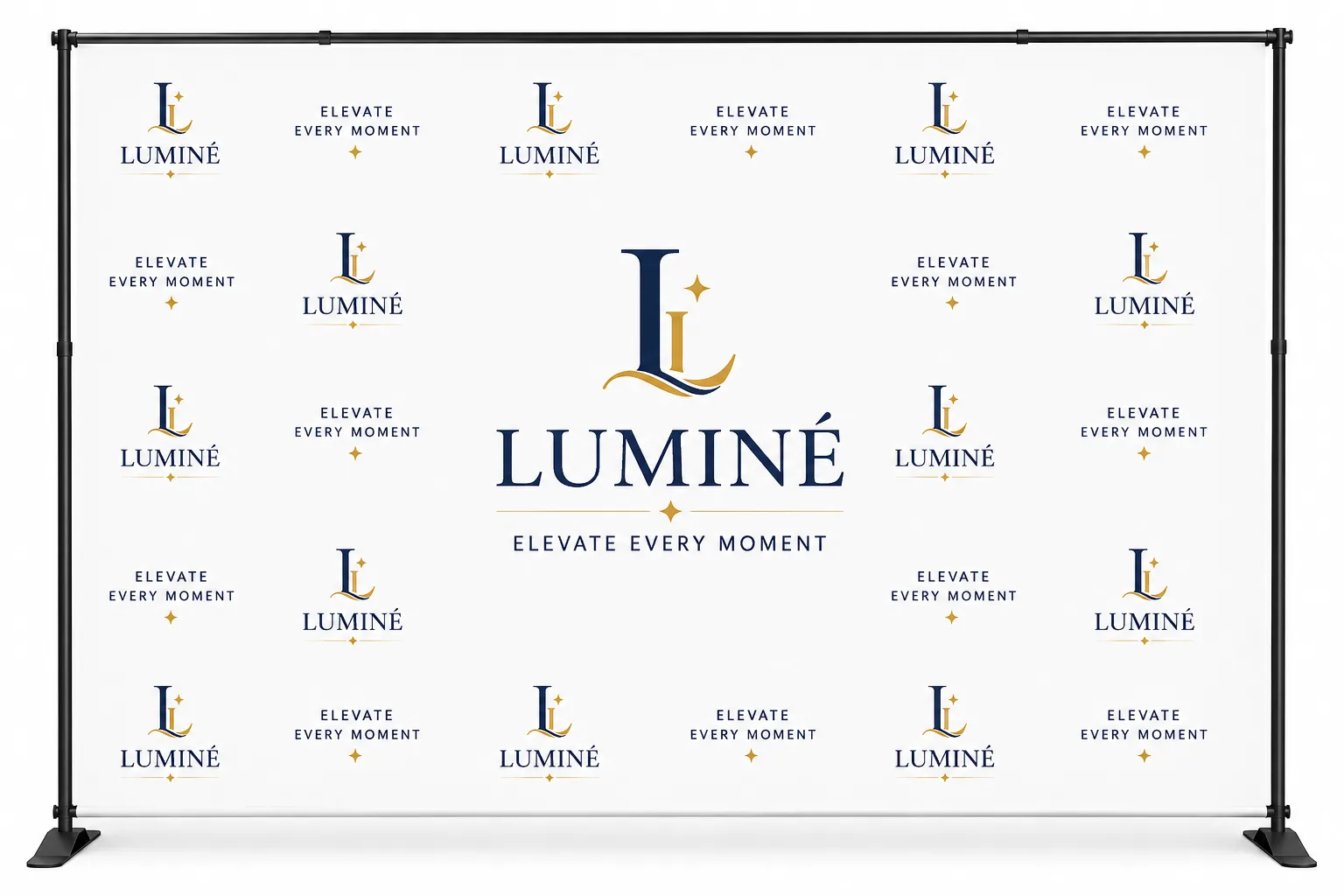 Wrinkle-Resistant Step and Repeat Backdrop Banner with Stand