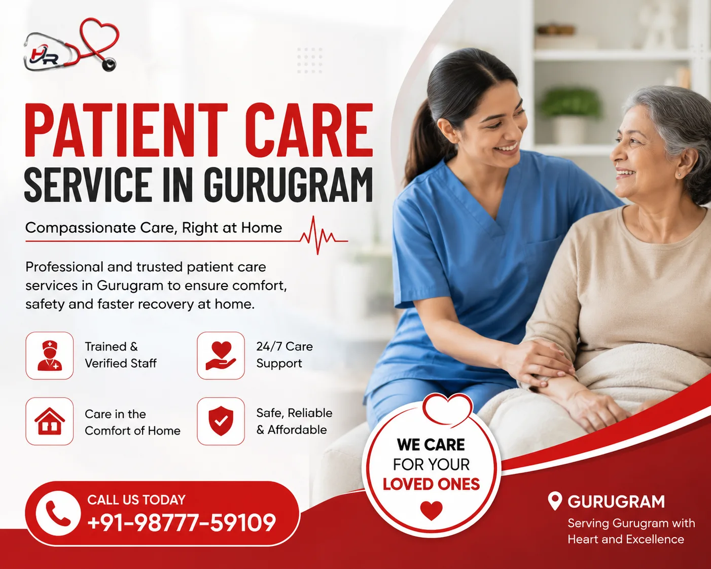 Patient Care Service in Gurugram – Trusted Home Healthcare by HR Caretaker