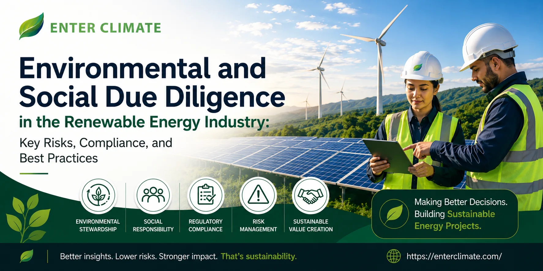 Environmental and Social Due Diligence in the Renewable Energy Industry: Key Risks, Compliance, and Best Practices