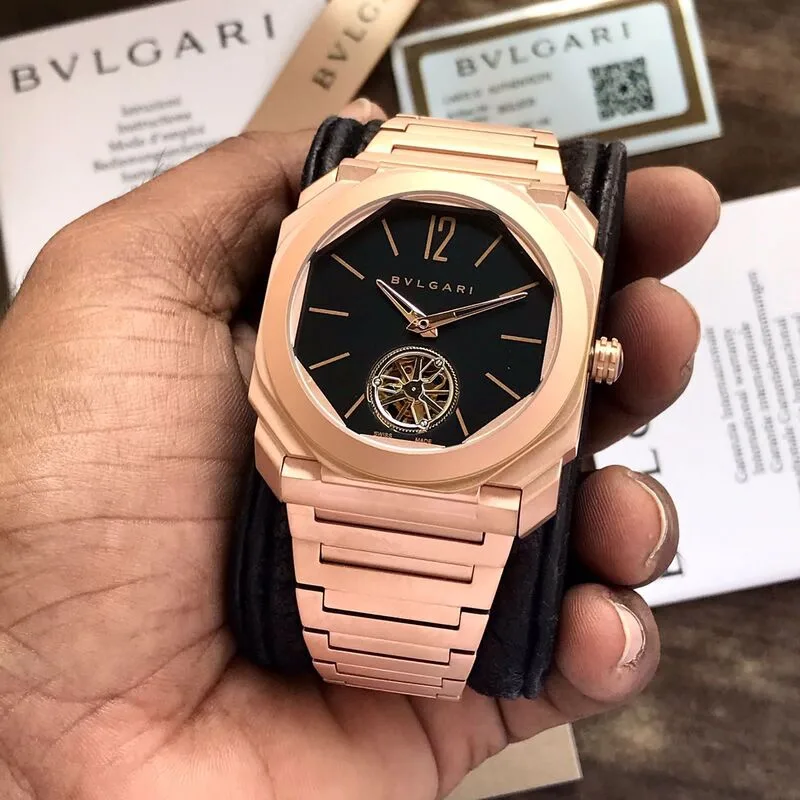 BVLGARI Octo Finissimo Tourbillon Rose Gold Black Dial Watch