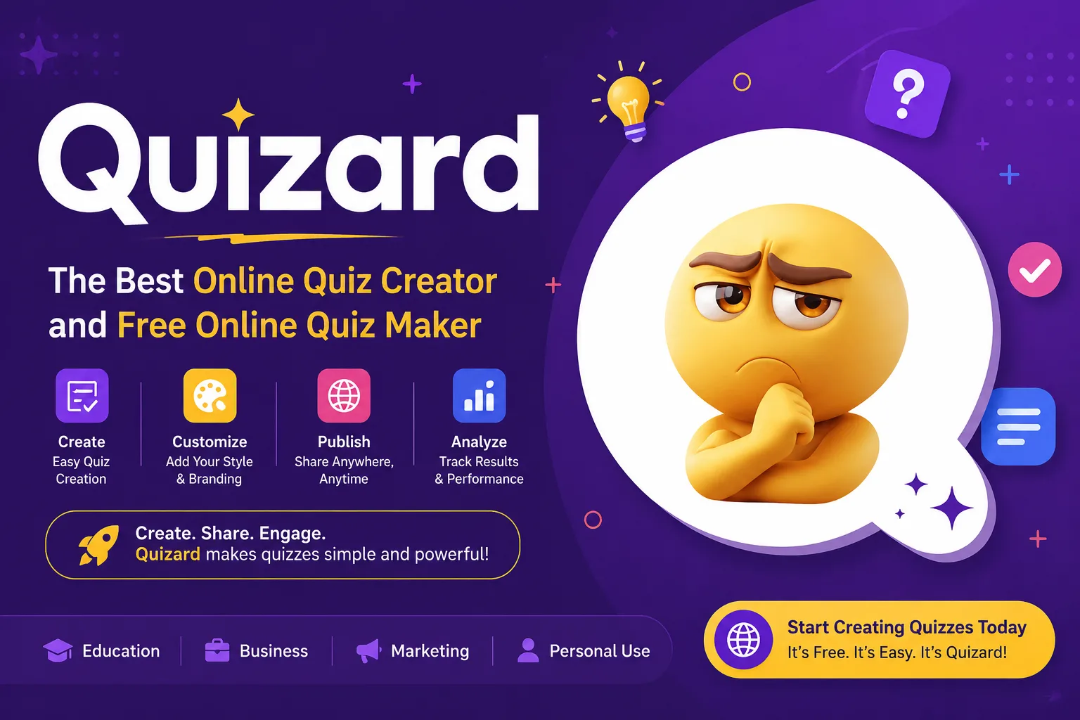 Quizard: Create Interactive Quizzes with a Powerful Online Quiz Builder