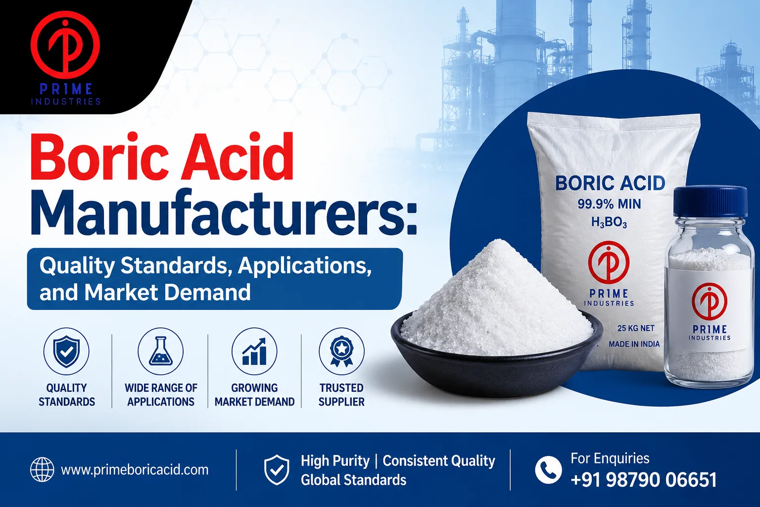 Boric Acid Manufacturers: Quality Standards, Applications, and Market Demand