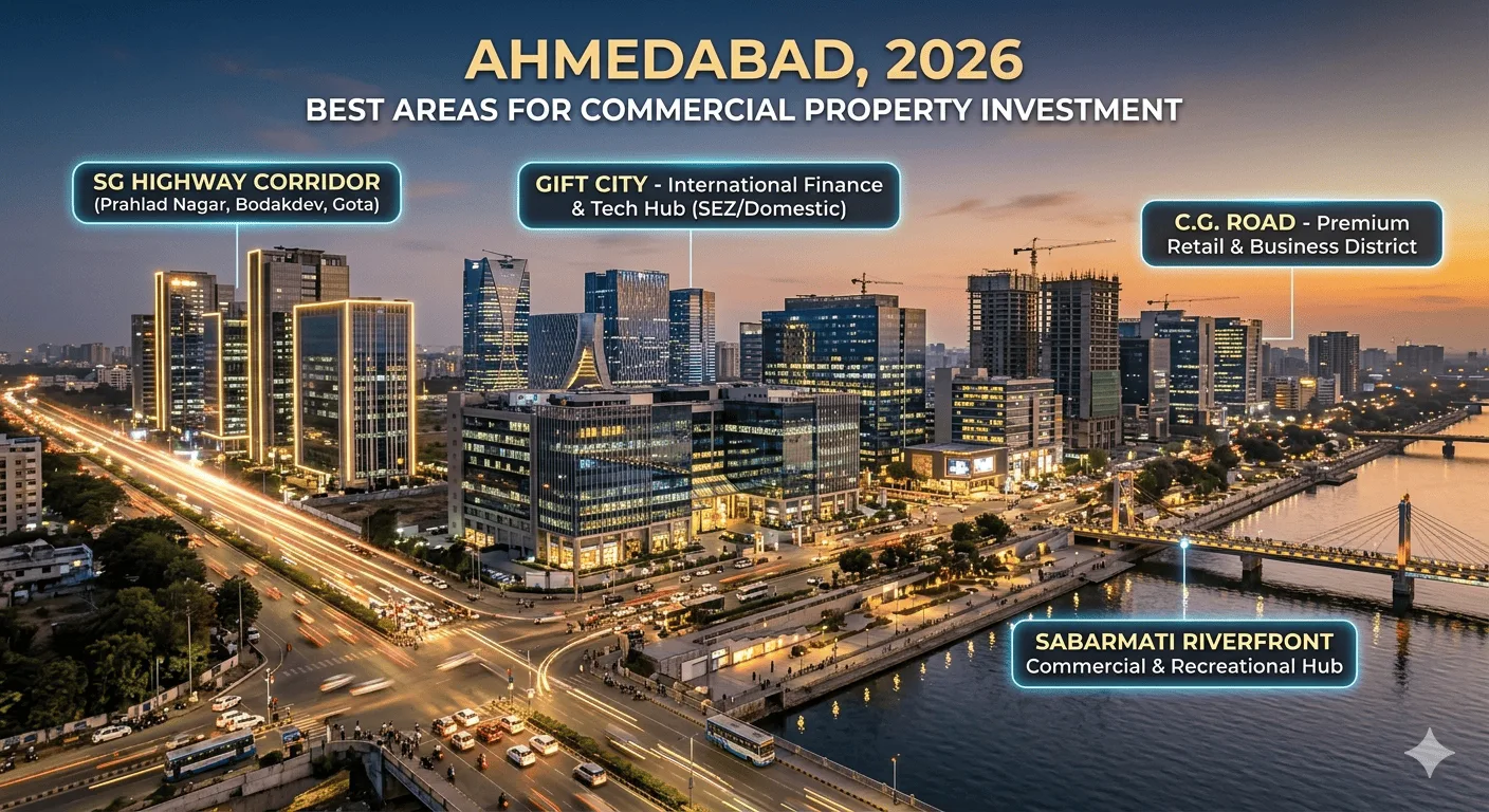 Best Areas for Commercial Property Investment in Ahmedabad (2026)
