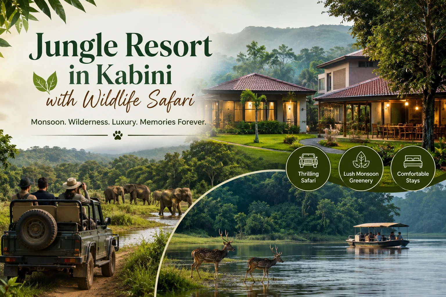 Jungle Resort in Kabini with Wildlife Safari: Experience the Magic of Monsoon in the Wild