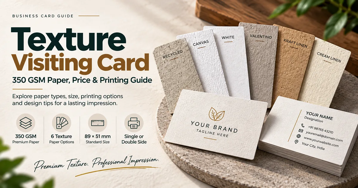 Texture Visiting Card: 350 GSM Paper, Types, Price & Printing Guide