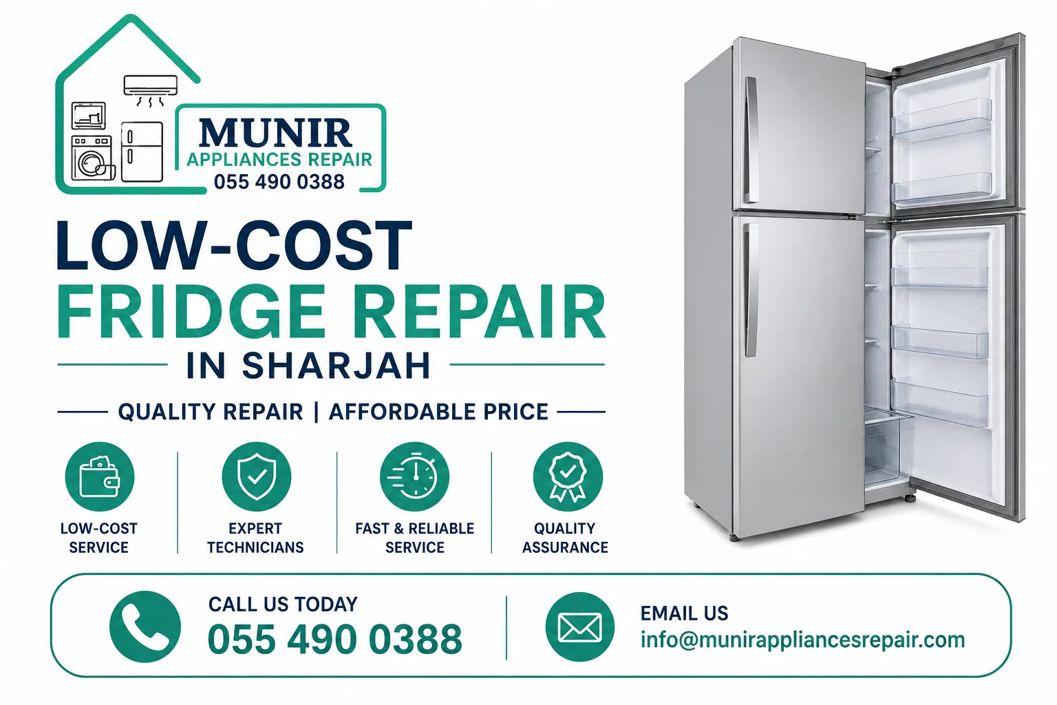 Munir Appliances Repair: Trusted Affordable Refrigerator Repair in Sharjah