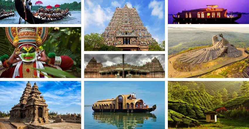 Which South India Tour Covers Temples and Kerala Backwaters?