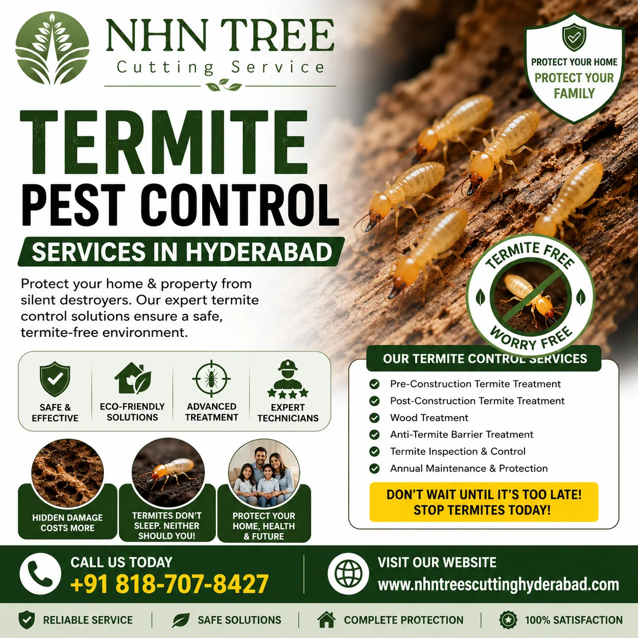 Termite Pest Control Services in Hyderabad | NHN Tree Cutting Hyderabad