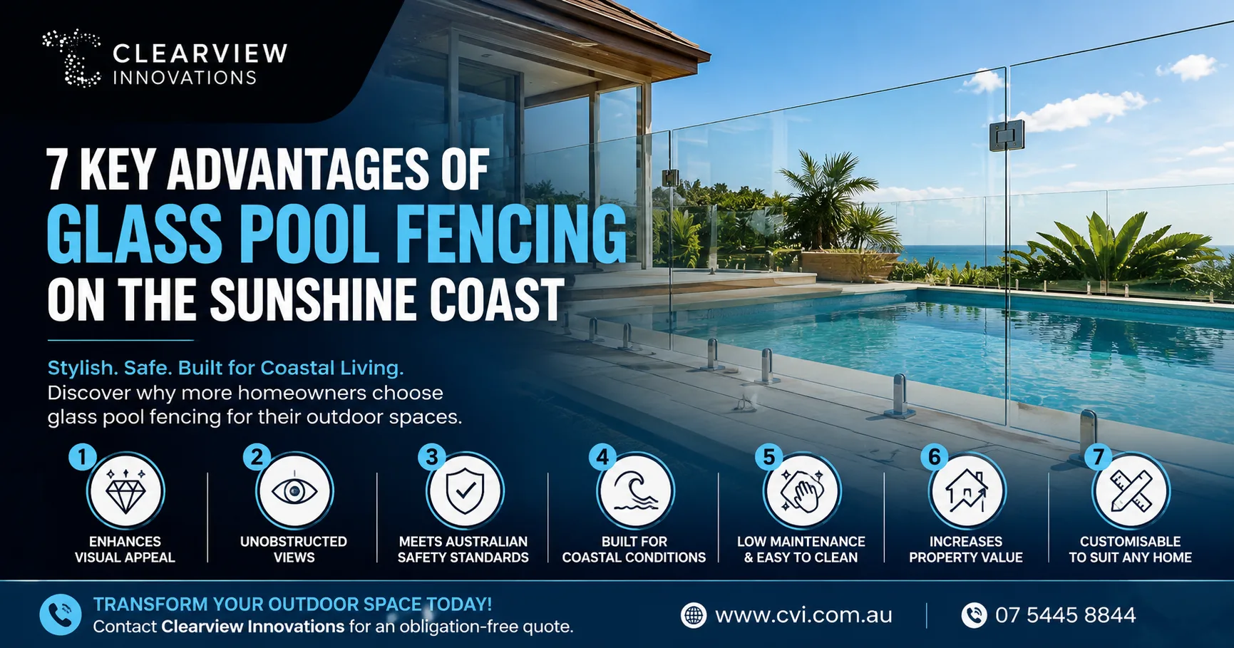 7 Key Advantages of Glass Pool Fencing on the Sunshine Coast