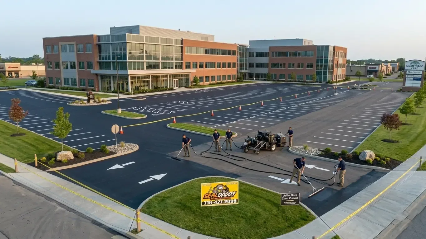 Sealcoating Blacktop Driveway in Amherst NY | Driveway Sealing