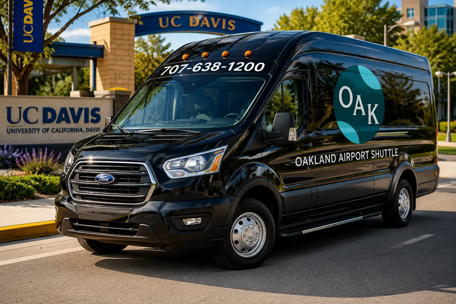 Private airport shuttle service from Davis, CA to SMF, Bay Area airports, and beyond.