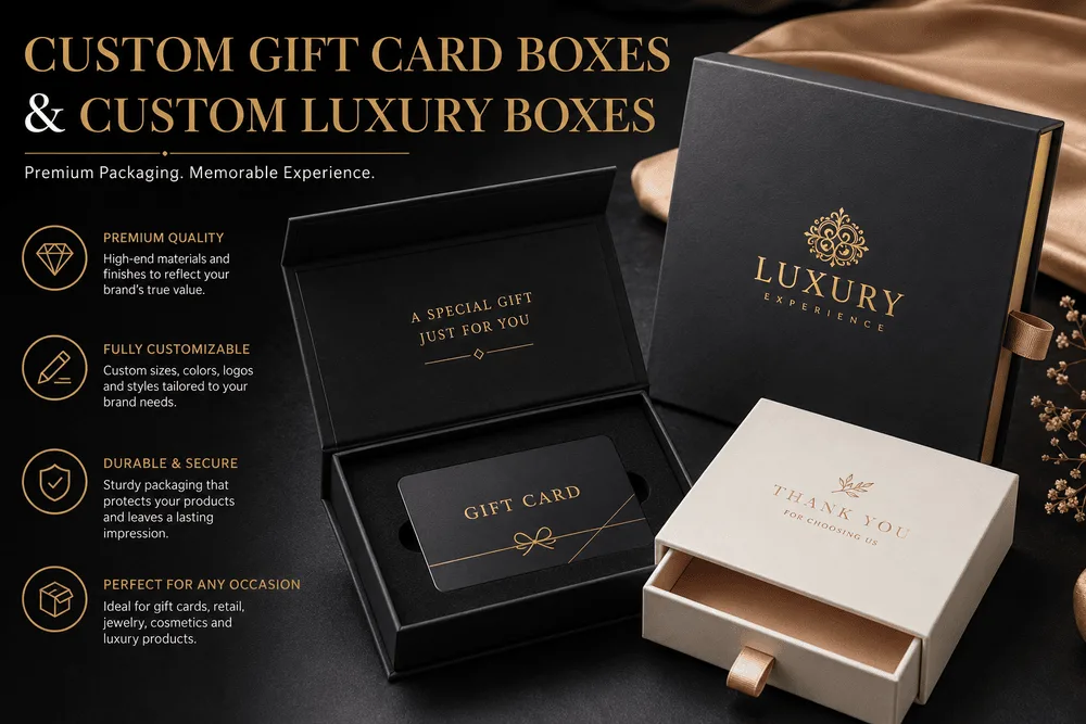 Custom Gift Card Boxes & Custom Luxury Boxes: The Ultimate Packaging Guide for Modern Brands