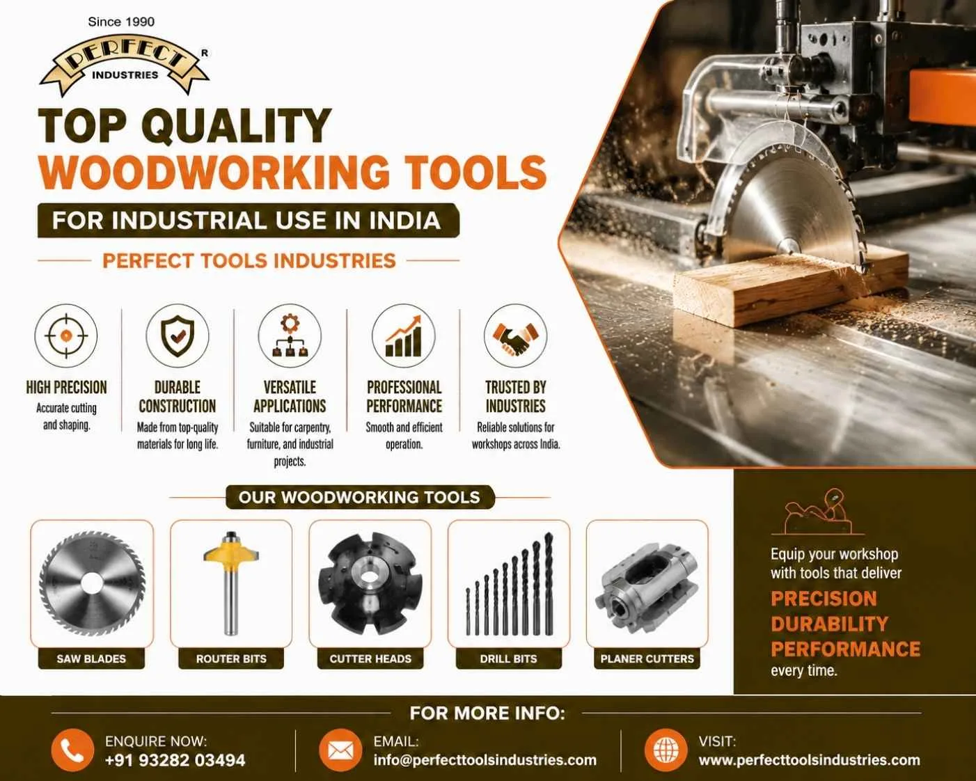 Top Quality Woodworking Tools for Industrial Use in India