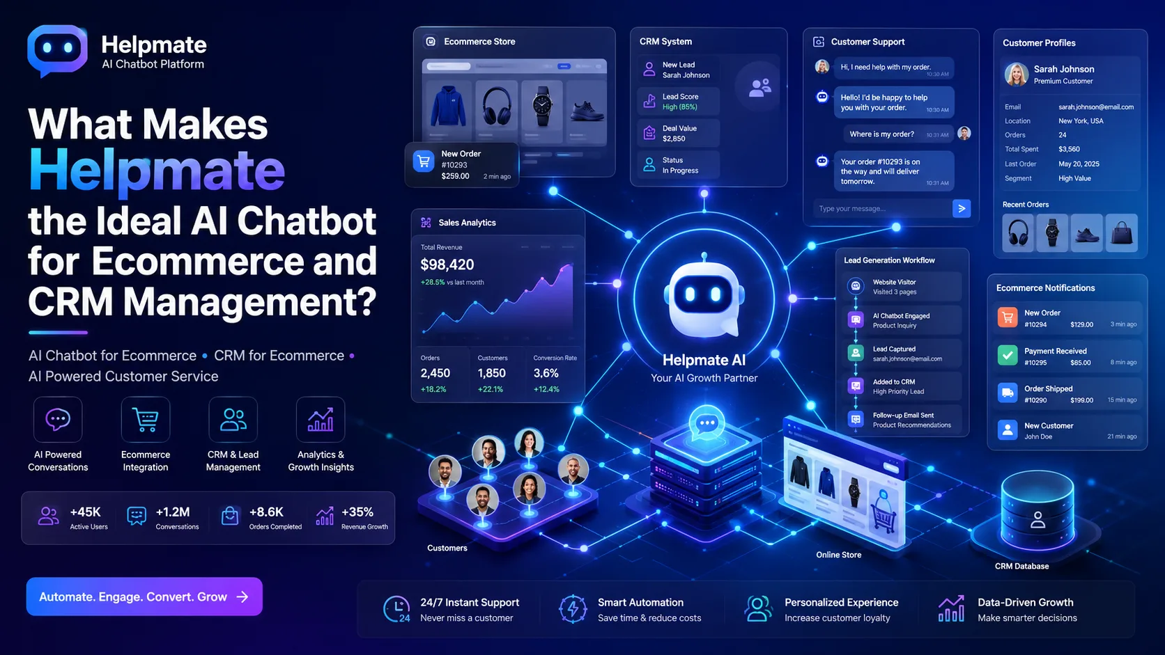 How Can Helpmate Help Businesses Improve Customer Support with an AI Powered Chatbot?