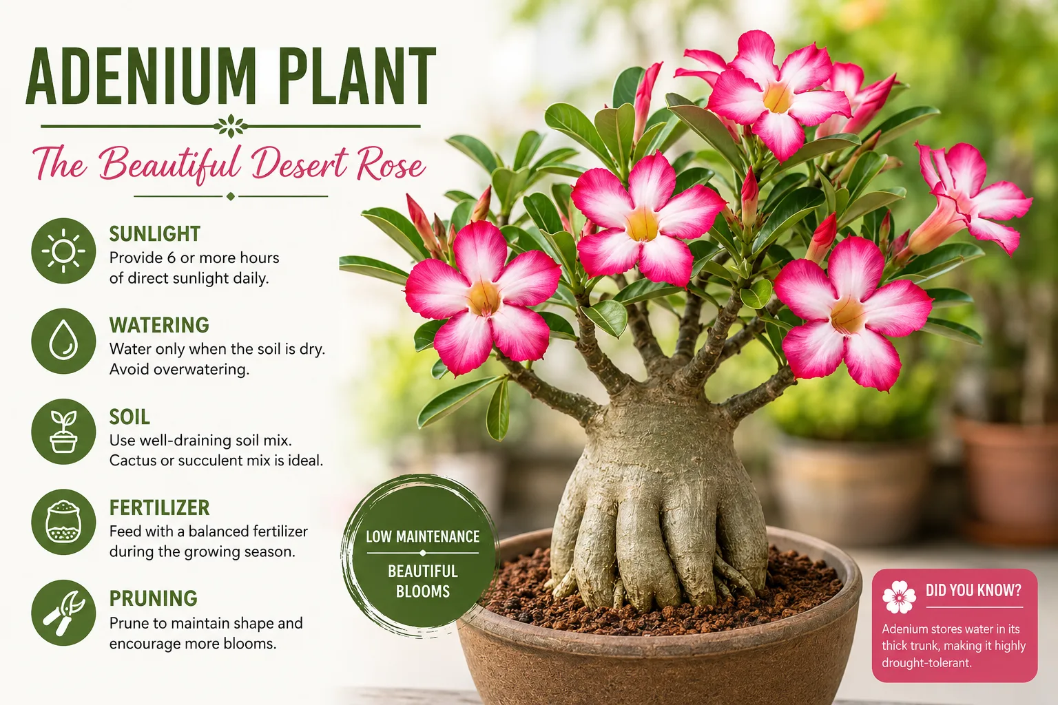 Adenium Plant Guide — How to Grow and Care for This Beautiful Desert Plant