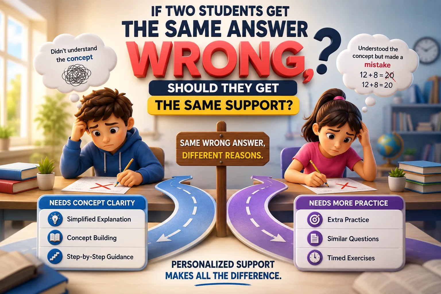 If Two Students Get the Same Answer Wrong, Should They Get the Same Support?
