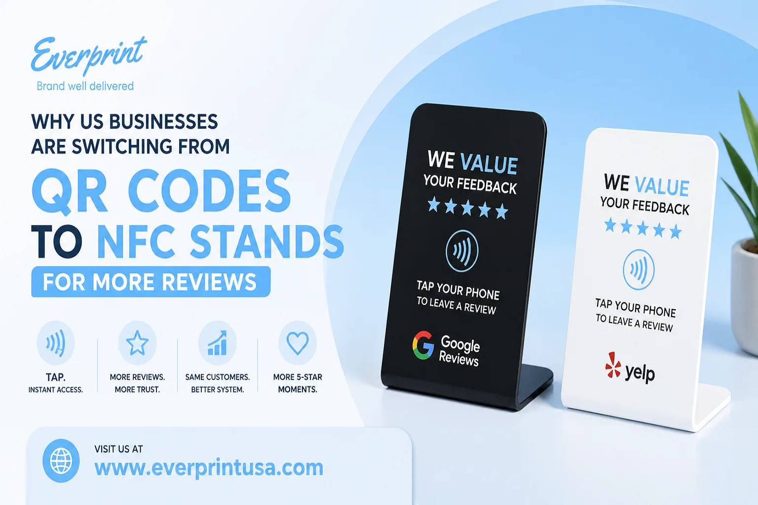 Why US Businesses Are Switching from QR Codes to NFC Stands for More Reviews