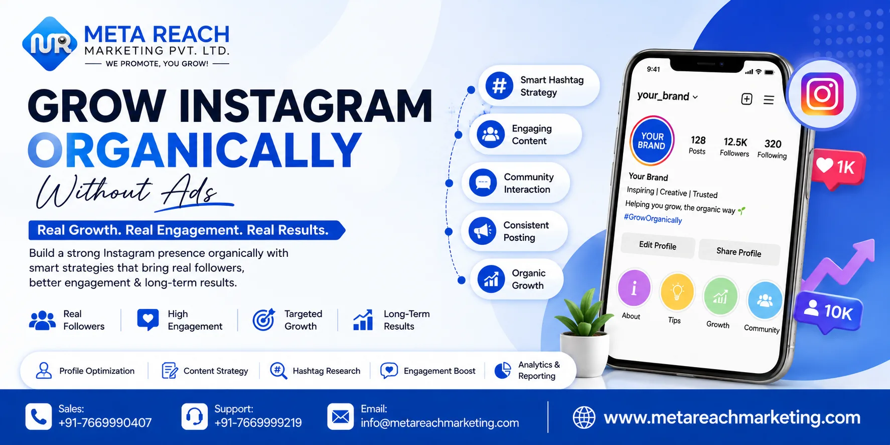 Grow Instagram Organically Without Ads in 2026 | MetaReach