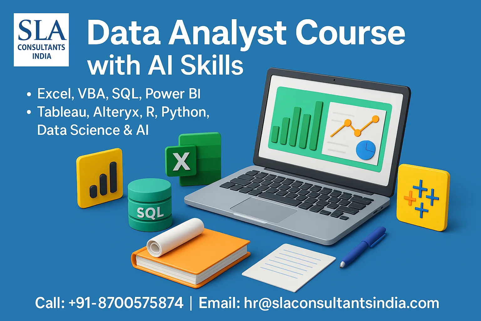 Data Analyst Certification in Delhi, Get Free ETL Tool Alteryx, Prompt Engineering in Analytics & Gen AI Skills with Placement & IBM Certification, Independence Day Offer 2026 by SLA Consultants India