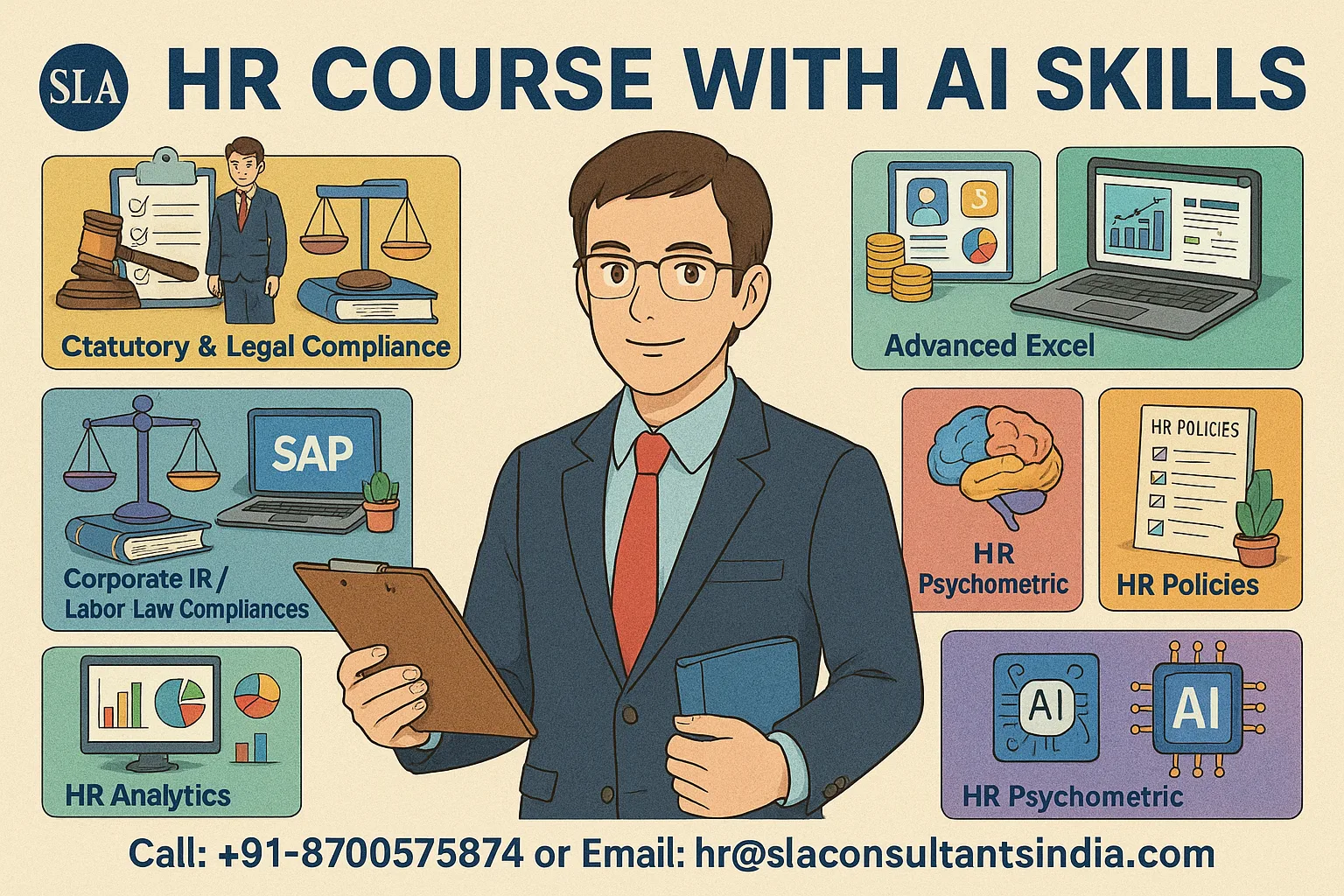 HR Course in Delhi – Professional Training Program for Strategic HR Careers with Free HR Analytics, SAP HCM with HRCI Global Certification by SLA Consultants India