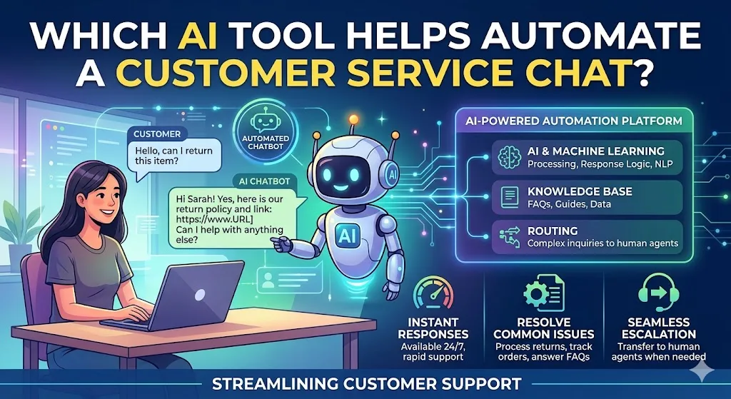 Which AI tool helps automate a customer service chat?