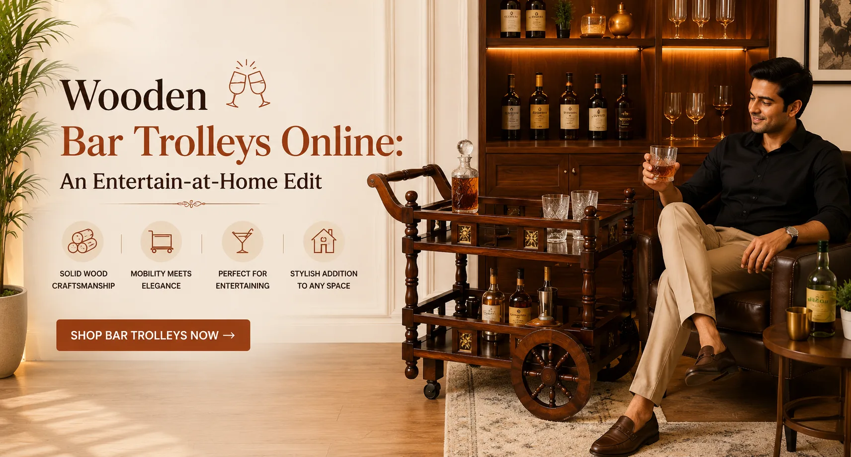 Wooden Bar Trolleys Online: An Entertain-at-Home Edit