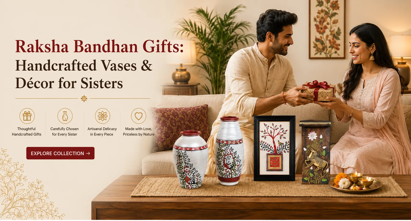 Raksha Bandhan Gifts: Handcrafted Vases & Décor for Sisters